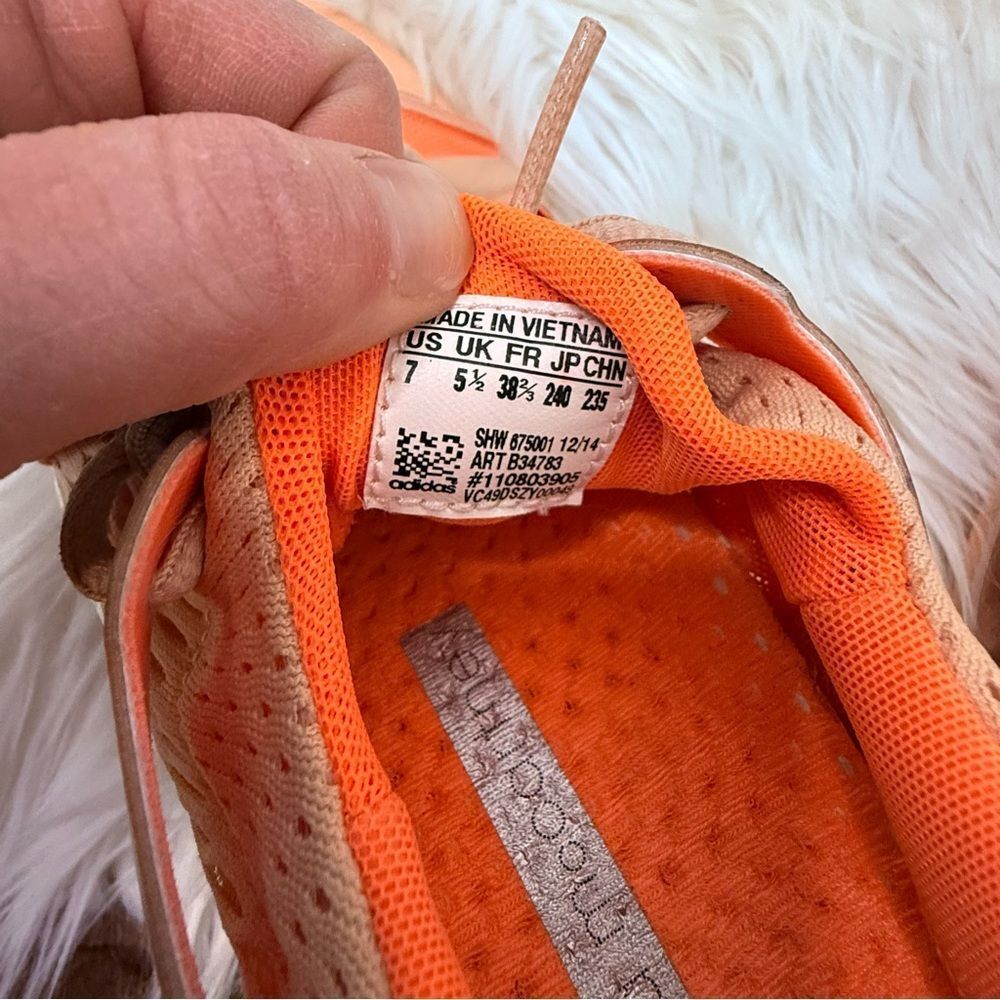 Adidas by Stella McCartney Peach Sneakers with Orange Accents - Size 7 - Picture 4 of 4